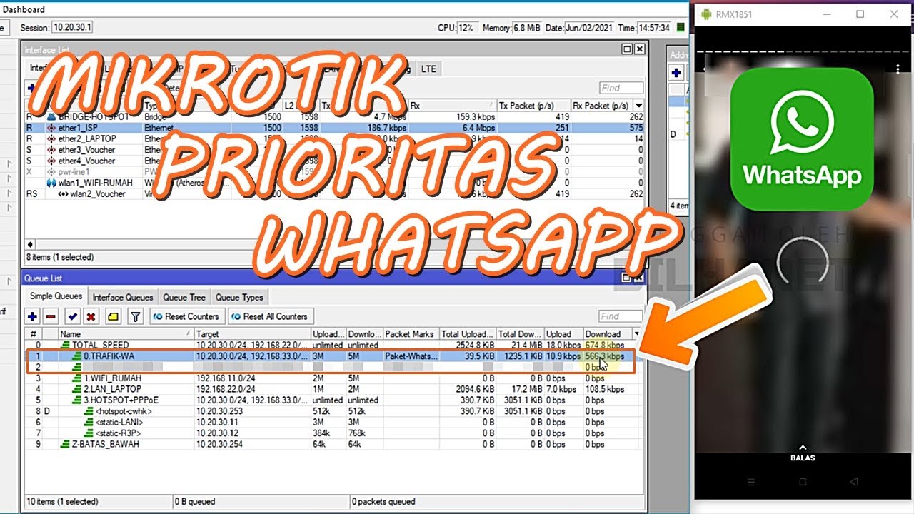 Setting MikroTik Pisah Trafik WhatsApp (Prioritas WA Lancar) - YouTube